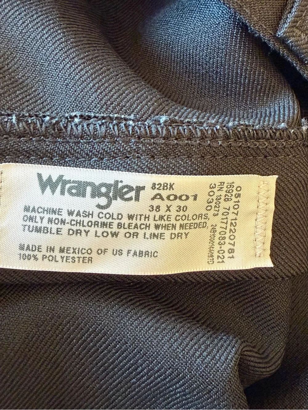 Wrangler Rancher Black Western Dress Pants 38x30